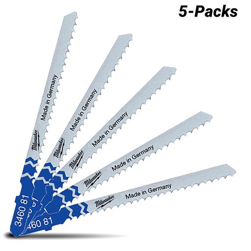 Milwaukee 4932346081 5-Pack 7mm x 3mm Metal Curve Cut Jigsaw Blades