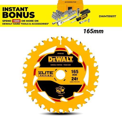 DeWalt DT4100-QZ ELITE 165mm x 20mm x 24T General Purpose/Ripping Plunge Saw Blade