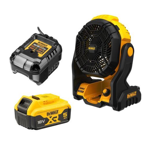 DeWalt DCE512P1-XE 18V XR 5.0Ah Li-ion Cordless Jobsite Fan Combo Kit