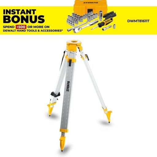 DeWalt DE0736-XJ 1.04m-1.7m (5/8") Adjustable Construction Tripod – image 1
