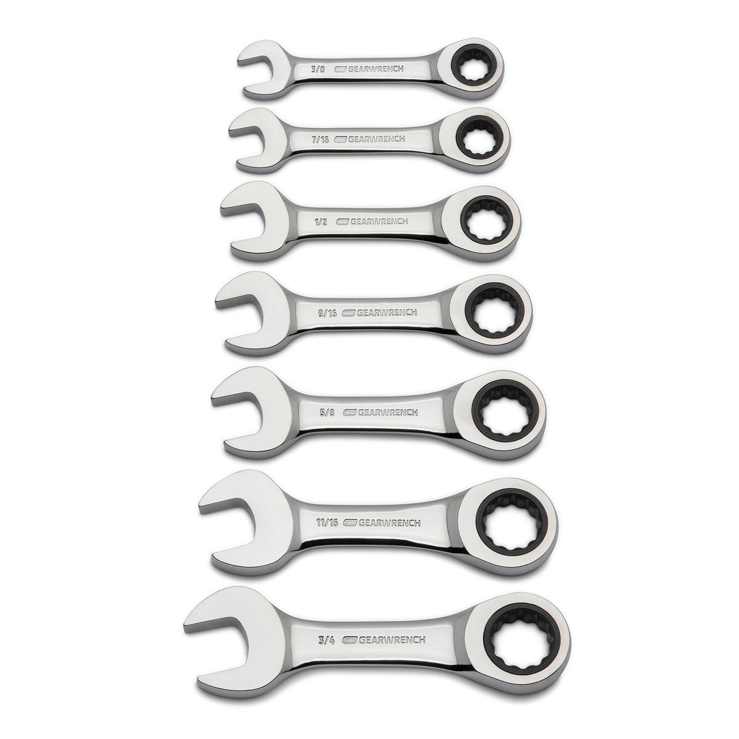 [Pre-Order] GEARWRENCH 9520DB 10pce Metric Stubby Combination Ratcheting Wrench Set + 7pce 72-Tooth 12 Point Stubby Ratcheting Combination SAE Wrench Set – image 8