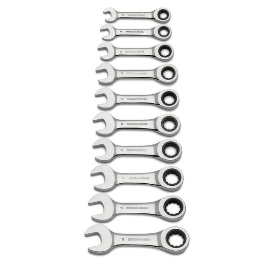 [Pre-Order] GEARWRENCH 9520DB 10pce Metric Stubby Combination Ratcheting Wrench Set + 7pce 72-Tooth 12 Point Stubby Ratcheting Combination SAE Wrench Set – image 3