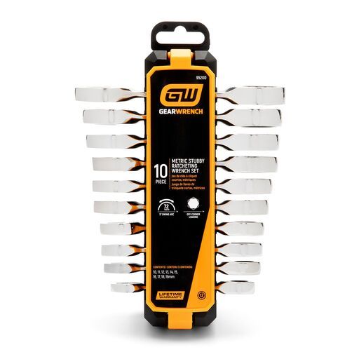 [Pre-Order] GEARWRENCH 9520DB 10pce Metric Stubby Combination Ratcheting Wrench Set + 7pce 72-Tooth 12 Point Stubby Ratcheting Combination SAE Wrench Set – image 2
