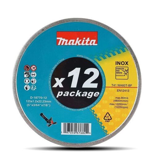 Makita D-18770-12 12-Pack 125mm (5") x 1.2mm Stainless Steel & Metal Cut-Off Disc – image 2