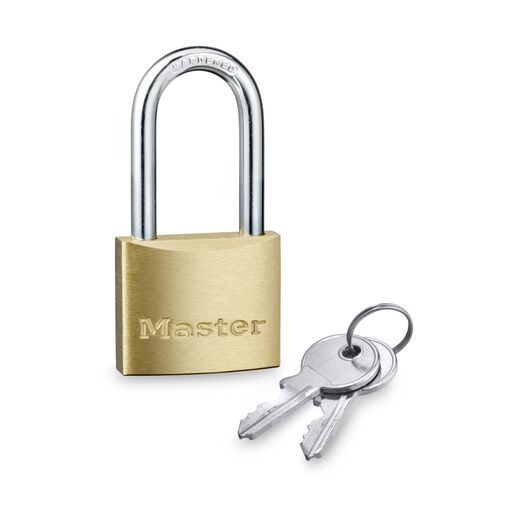 Master Lock 1902DLFAU 40mm Long Shackle Brass Padlock