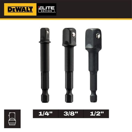 DeWalt DWAFADPTFT3 3pce ELITE 1/4", 3/8", 1/2" Socket Adapter Set – image 4