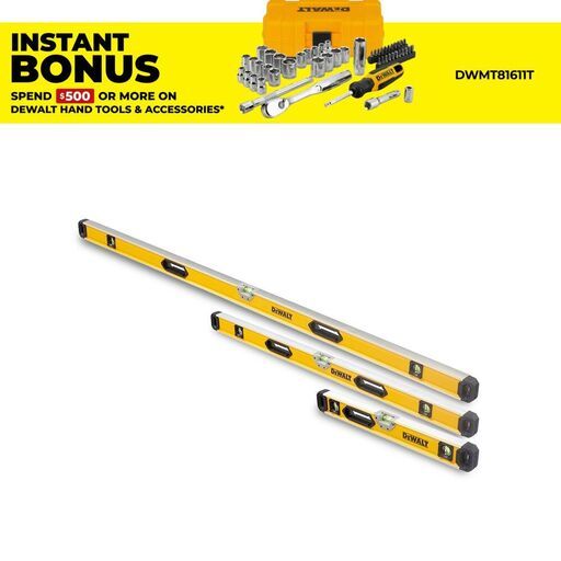DeWalt DWHT43172-5 3-Pack 600mm, 1200mm, 1800mm Levels