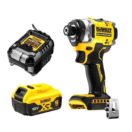 DeWalt DCF860P1-XE 18V XR 5.0Ah Li-ion Cordless Brushless 3 Speed Premium Impact Driver Combo Kit