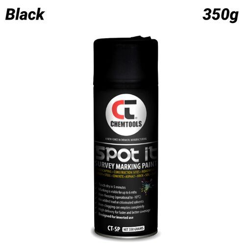 Chemtools CT-SP-350BK-12PK 12-Pack 350G Aerosol Spot It Survey & Spot Marking Paint - Black – image 3