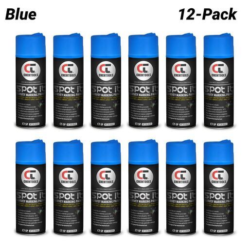 Chemtools CT-SP-350BL-12PK 12-Pack 350G Aerosol Spot It Survey & Spot Marking Paint - Blue