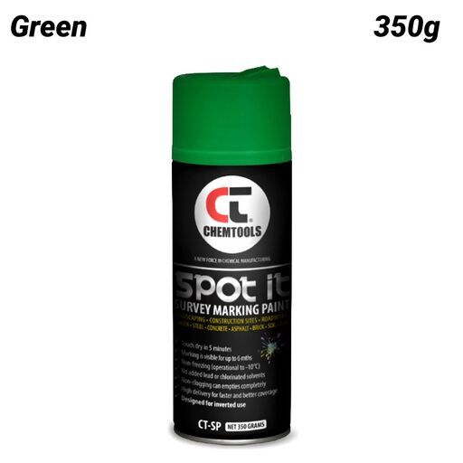 Chemtools CT-SP-350GN-12PK 12-Pack 350G Aerosol Spot It Survey & Spot Marking Paint - Green – image 3