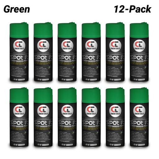 Chemtools CT-SP-350GN-12PK 12-Pack 350G Aerosol Spot It Survey & Spot Marking Paint - Green