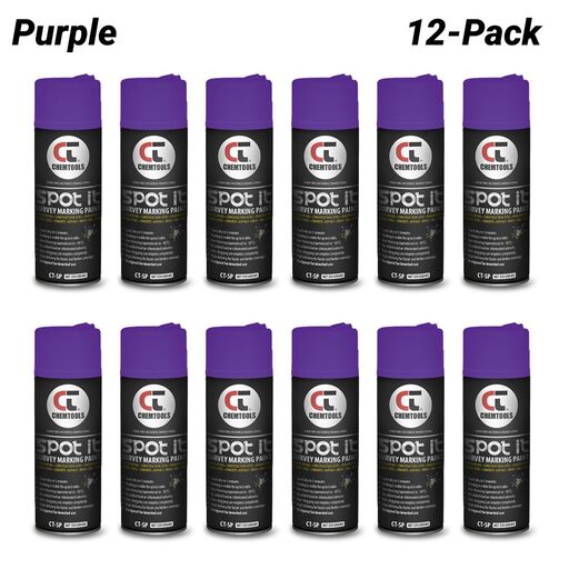 Chemtools CT-SP-350PL-12PK 12-Pack 350G Aerosol Spot It Survey & Spot Marking Paint - Purple