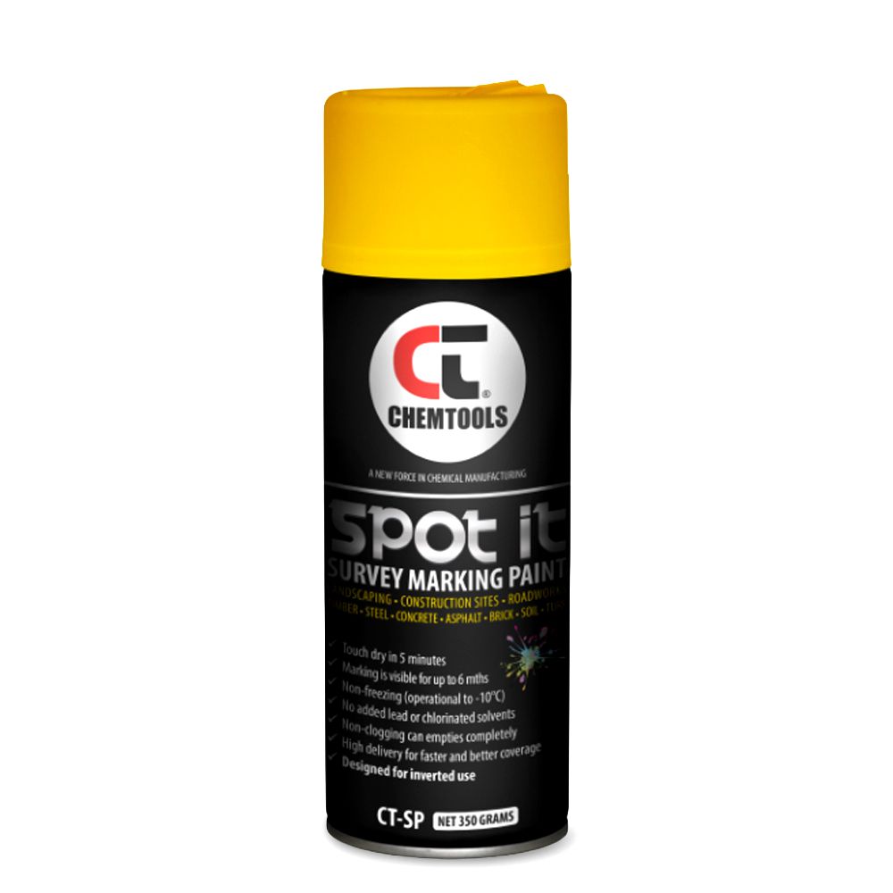 Chemtools CT-SP-350YL-12PK 12-Pack 350G Aerosol Spot It Survey & Spot Marking Paint - Yellow – image 2