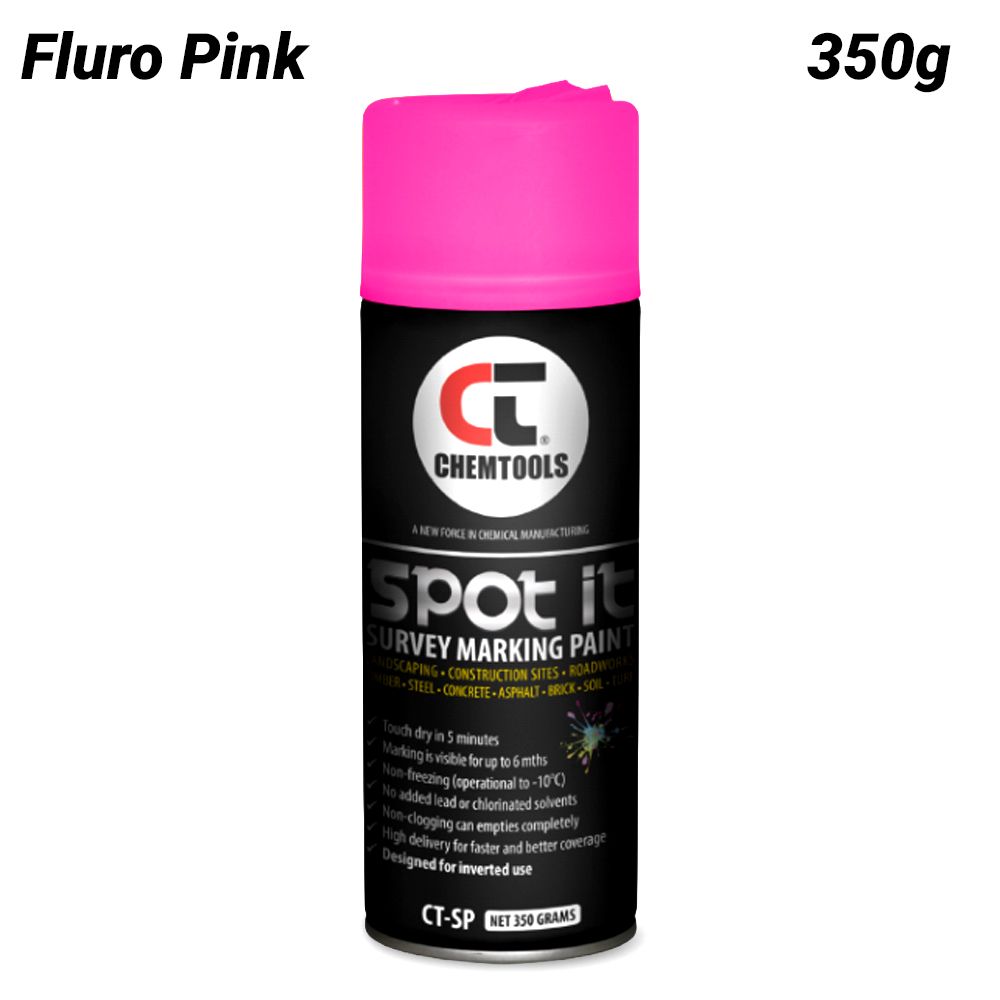 Chemtools CT-SP-350FP-12PK 12-Pack 350G Aerosol Spot It Survey & Spot Marking Paint - Fluro Pink – image 3