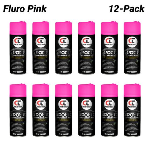 Chemtools CT-SP-350FP-12PK 12-Pack 350G Aerosol Spot It Survey & Spot Marking Paint - Fluro Pink