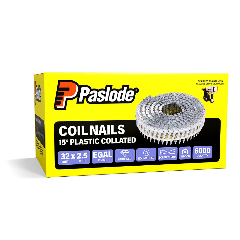 Paslode B25200 6000-Pack 32mm x 2.5mm 15° Electro Galvanised Hardened Screw Shank Coil Nails – image 3