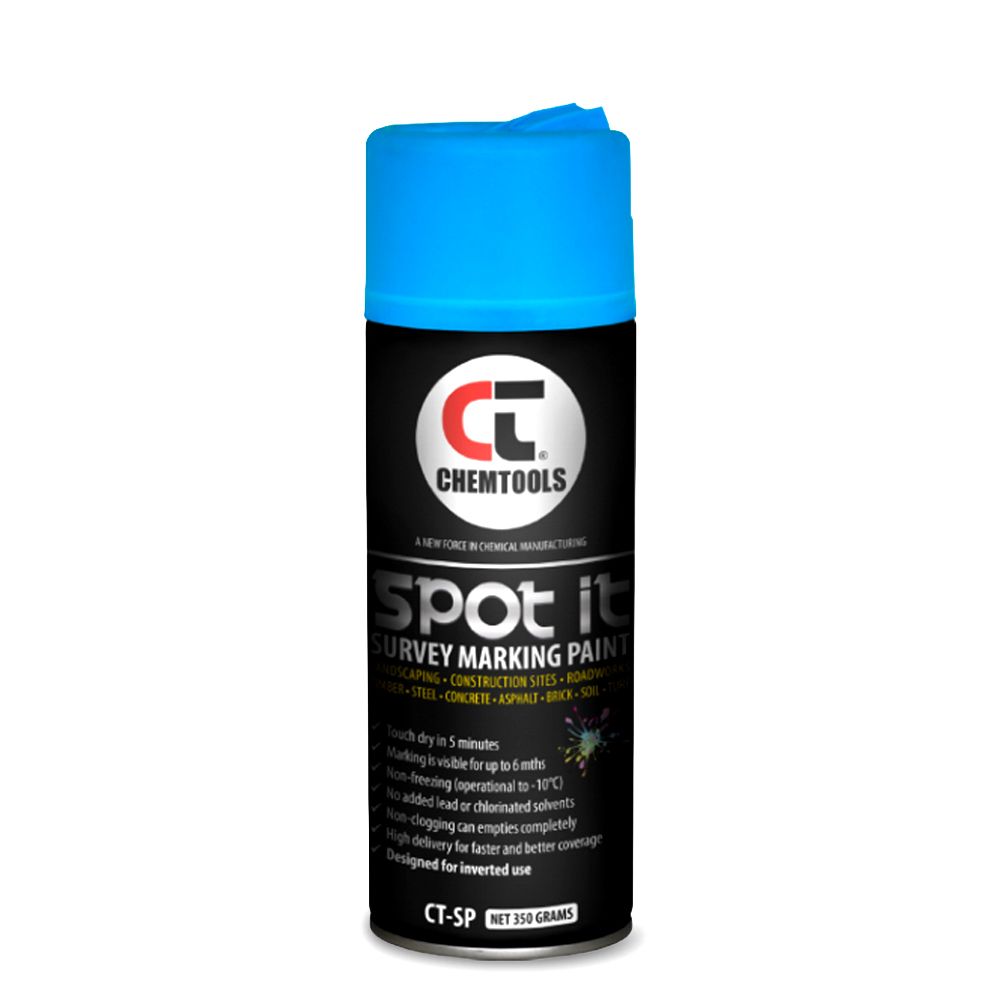 Chemtools CT-SP-350FB-12PK 12-Pack 350G Aerosol Spot It Survey & Spot Marking Paint - Fluro Blue – image 4