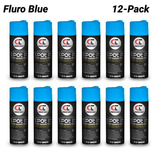 Chemtools CT-SP-350FB-12PK 12-Pack 350G Aerosol Spot It Survey & Spot Marking Paint - Fluro Blue