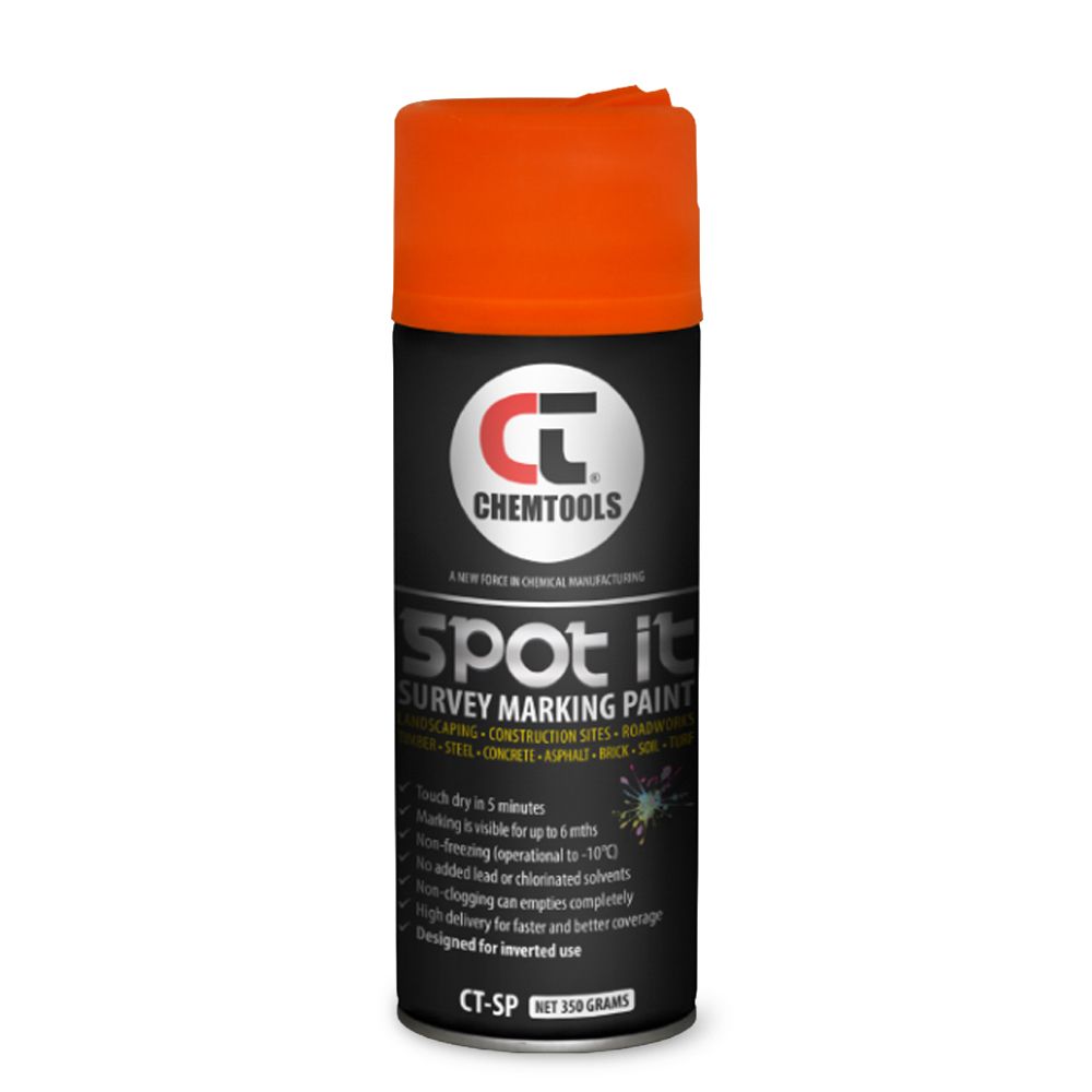 Chemtools CT-SP-350FO-12PK 12-Pack 350G Aerosol Spot It Survey & Spot Marking Paint - Fluro Orange – image 2