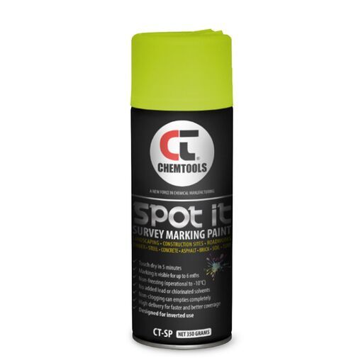 Chemtools CT-SP-350FY-12PK 12-Pack 350G Aerosol Spot It Survey & Spot Marking Paint - Fluro Yellow – image 2