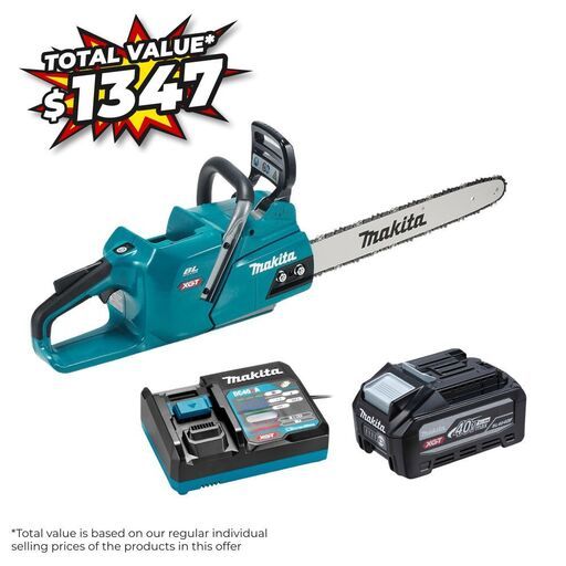 [Pre-Order] Makita UC013GU101 40V MAX XGT 4.0Ah Li-ion Cordless Brushless 450mm (18”) Chainsaw Value Pack Combo Kit