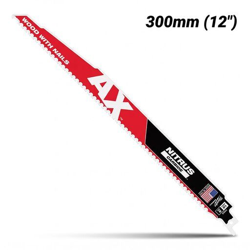 [Pre-Order] Milwaukee 48477253 300mm (12") 5TPI SAWZALL™ The AX™ with NITRUS CARBIDE™ Blade