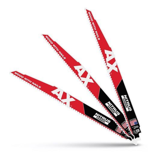 [Pre-Order] Milwaukee 48477353 3-Pack 300mm (12") 5TPI SAWZALL™ The AX™ with NITRUS CARBIDE™ Blade – image 2