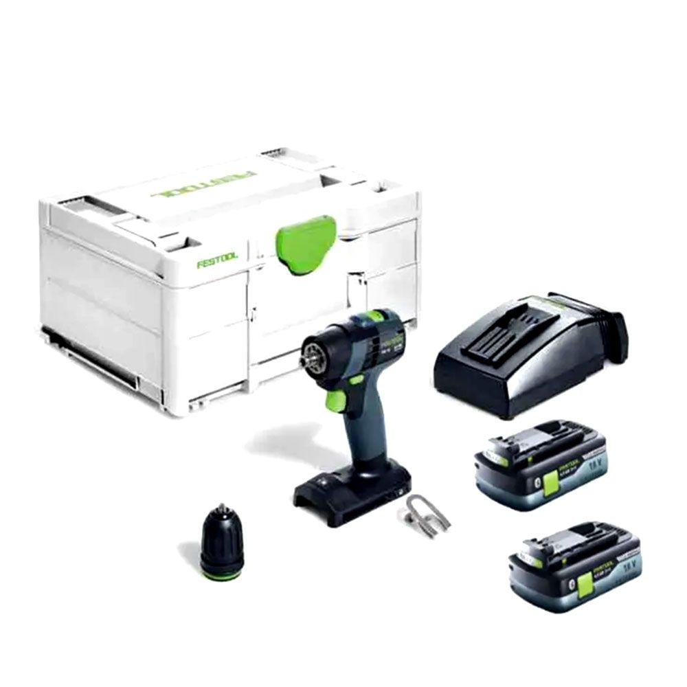 Festool TXS 18 C4.0-Plus (578284) 18V 4.0Ah Li-ion Cordless Bluetooth HighPower Compact 2 Speed Drill Set with Systainer – image 2