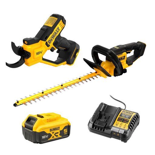 DeWalt DCKO005P1-XE 18V XR 5.0Ah Li-ion Cordless Power Pruner Shears + Hedge Trimmer Value Combo Kit – image 3