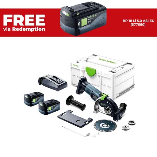 Festool DSC-AGC 18-125 FH 5.0Ah EBI-Plus (578297) 18V 5.0Ah Li-ion Cordless Diamond Cutting Set in Systainer