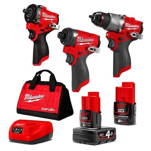 [Pre-Order] Milwaukee M12FPP2A2BF422B 12V 2.0Ah / 4.0Ah Li-ion Cordless Brushless 2pce Combo Kit + Stubby Impact Wrench Skin – image 3