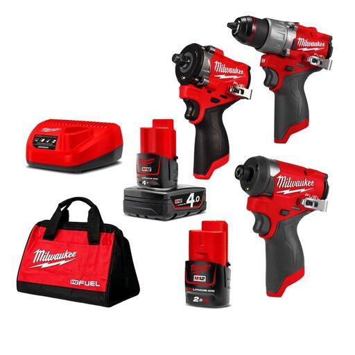 [Pre-Order] Milwaukee M12FPP2A2BF422B 12V 2.0Ah / 4.0Ah Li-ion Cordless Brushless 2pce Combo Kit + Stubby Impact Wrench Skin – image 2