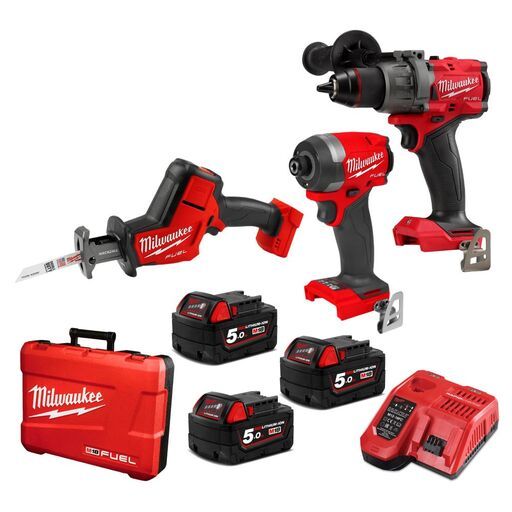[Pre-Order] Milwaukee M18FPP2AA3BF502C 18V 5.0Ah Li-ion Cordless Brushless 2pce Power Value Pack + Hackzall Reciprocating Saw Skin – image 3
