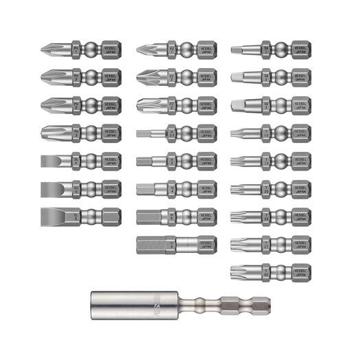 [Temporarily Out Of Stock] Vessel 220USBC-25EB 3.6V Li-ion Cordless Rechargeable e-Assist USB-C Ballgrip Screwdriver with 25pce Driver Bit Set – image 4