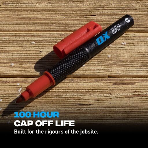 OX Tools OX-T710504 OX TuffMark 1mm-2mm Construction Marker Fine – Red – image 6