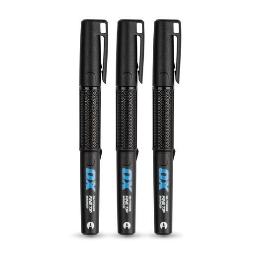 OX Tools OX-T710601 3-Pack OX TuffMark 1mm-2mm Construction Marker Fine – Black – image 2