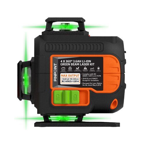 Pinpoint PPMINI4D 4 x 360° Li-Ion Green Beam Laser Kit – image 4