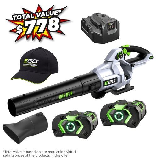 EGO LB6151E-2P POWER+ 56V 2.5Ah Li-ion Cordless Brushless 1045m³/h Blower Value Pack Combo Kit
