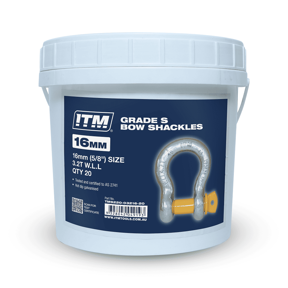 ITM TM9220-03216-20 20-Pack Yellow Pin GS Screw Pin 3.2 Tonne 16mm Body Bow Shackles – image 2