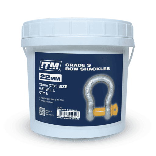 ITM TM9220-06522-8 8-Pack Yellow Pin GS Screw Pin 6.5 Tonne 22mm Body Bow Shackles – image 2