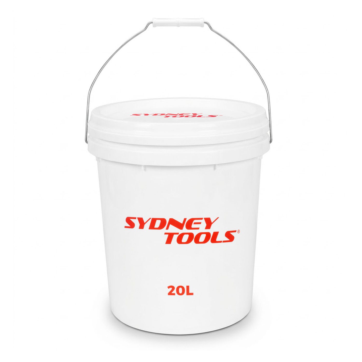 Sydney Tools STBWHI20L+SLID20WHI 20L White Plastic Pail Bucket With Lid – image 1