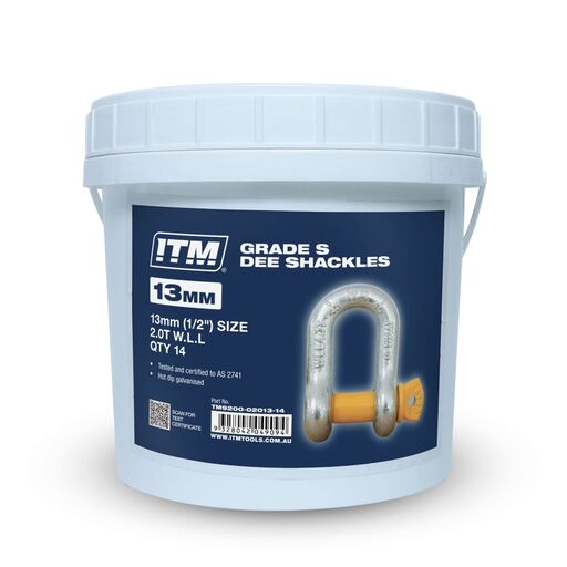 ITM TM9200-03216-20 20-Pack 3.2T 16mm Yellow Pin Grade S Screw Pin Dee Shackles – image 2