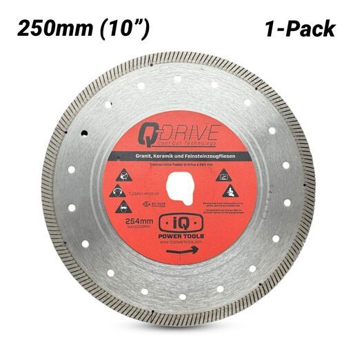 IQ Power Tools IQPTTLD10-1.4P-QD-NX 250mm (10") Dry Diamond Blade Finishing Touch