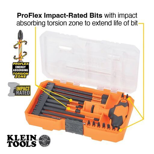 Klein A-33804 23pce ProFlex Impact-Rated Interchangeable Ratcheting T-Handle Set – image 6
