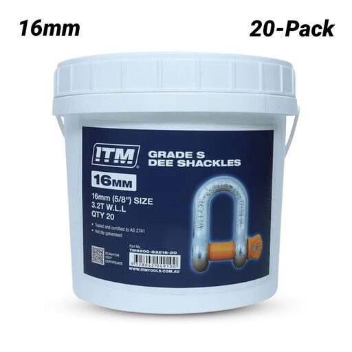 ITM TM9200-04719-10 10-Pack Yellow Pin GS Screw Pin 4.7 Tonne 19mm Body Dee Shackles