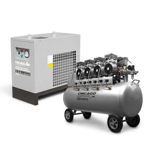 Chicago Air CRCAD1500+HUSH150 220V 1.5m3/min Refrigerated Compressed Air Dryer & 150L Silenced Air Compressor – image 2
