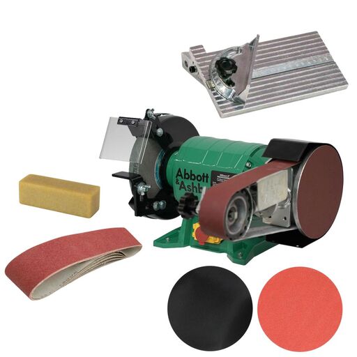 Abbott & Ashby AA362W81100-KIT4 1100W 200mm (8") Professional Bench Grinder with AA362 Linishing Attachment Value Pack Combo Kit – image 2