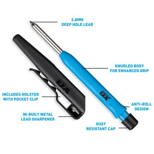 OX Tools OX-P710901 2.8mm OX Pro Tuff Carbon Deep Hole Construction Marking Pencil – image 8