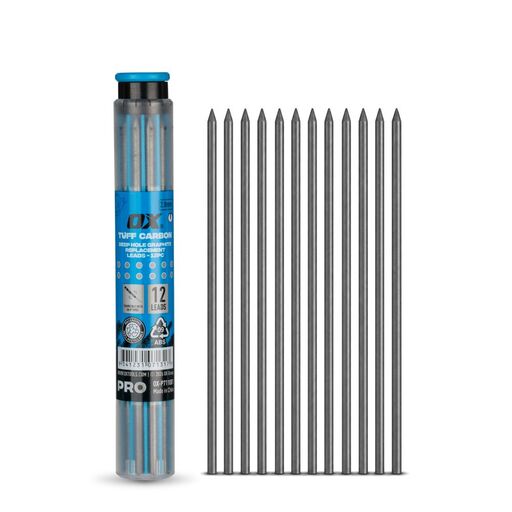 OX Tools OX-P711001 12-Pack 2.8mm OX Pro Tuff Carbon Deep Hole Replacement Leads - Graphite – image 2